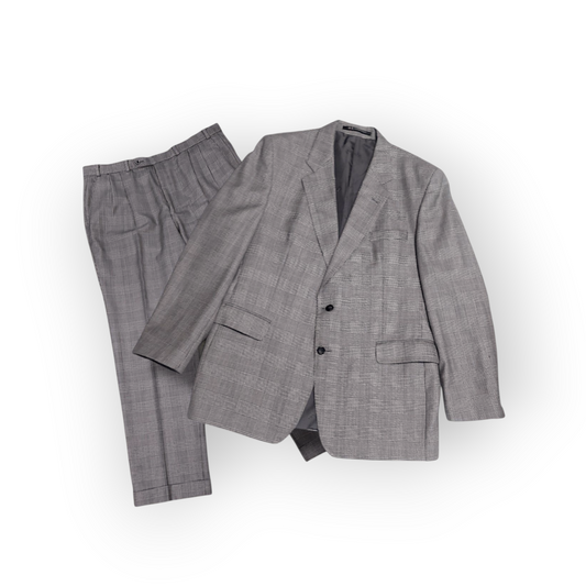 Vintage DAKS Jermyn Street Glen Check Two Piece Suit  48"