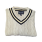 Britches Vintage Sand V-Neck Cable Preppy Knit Jumper XXL