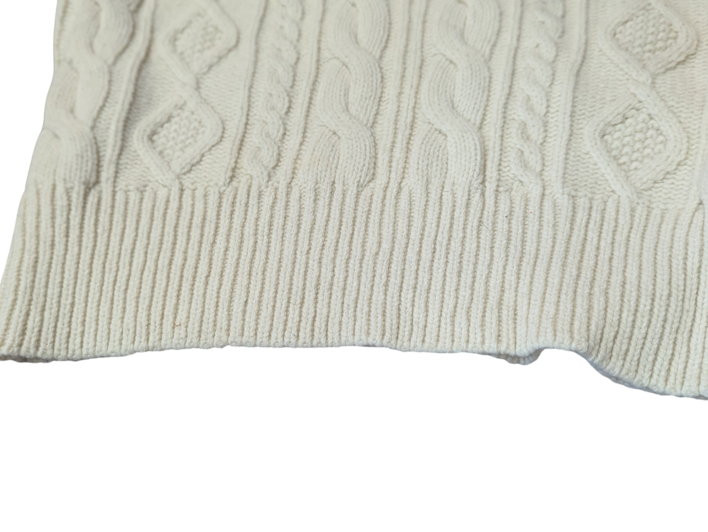 Beauty & Youth Cream Split Crew Neck Cable Knit Jumper Medium