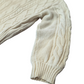 Beauty & Youth Cream Split Crew Neck Cable Knit Jumper Medium