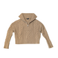 Banana Republic Preloved Tan Cable Half Zip Knit Funnel Neck Small