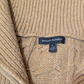 Banana Republic Preloved Tan Cable Half Zip Knit Funnel Neck Small