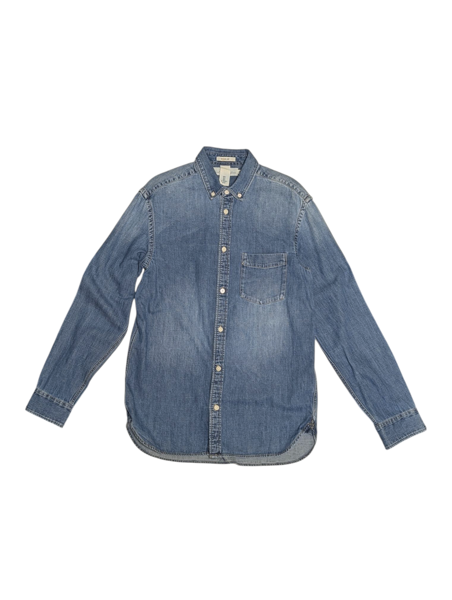 Preloved - H&M - Stone washed - Soft cotton Denim Shirt -  XS