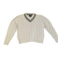 Britches Vintage Sand V-Neck Cable Preppy Knit Jumper XXL