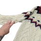 Nordic Vintage Cable Knit Hooded Cardigan Small
