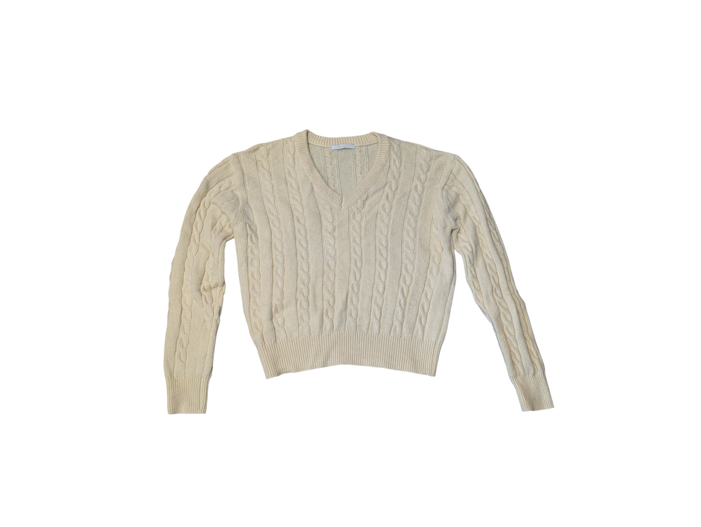 Ahead Preloved Cream Wool Cable Knit Jumper Medium
