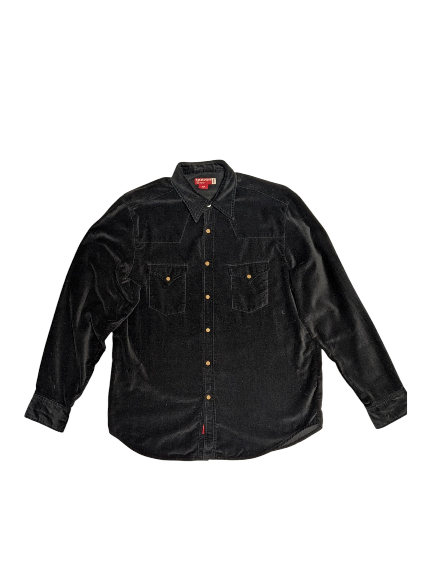 Vintage - Guess - Black Velvet Style- Western shirt - 100% cotton - Medium