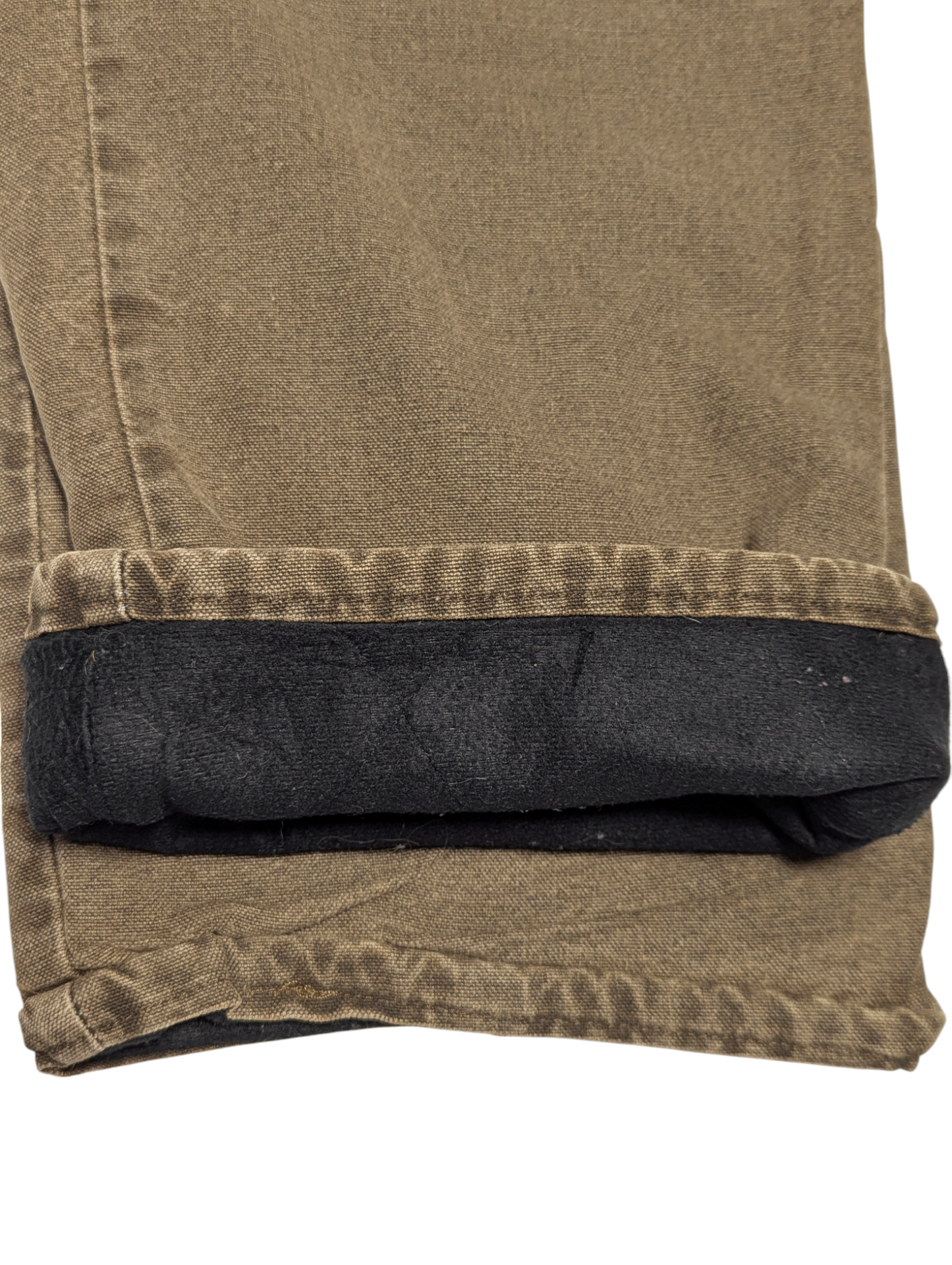 Wrangler Tan Fleece Lined Workwear Baggy Straight Leg Tan Fleece Lined Jeans 42"