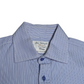 Preloved - TM Lewin - Blue & White Dress Shirt - Double Cuff Sleeve - Medium