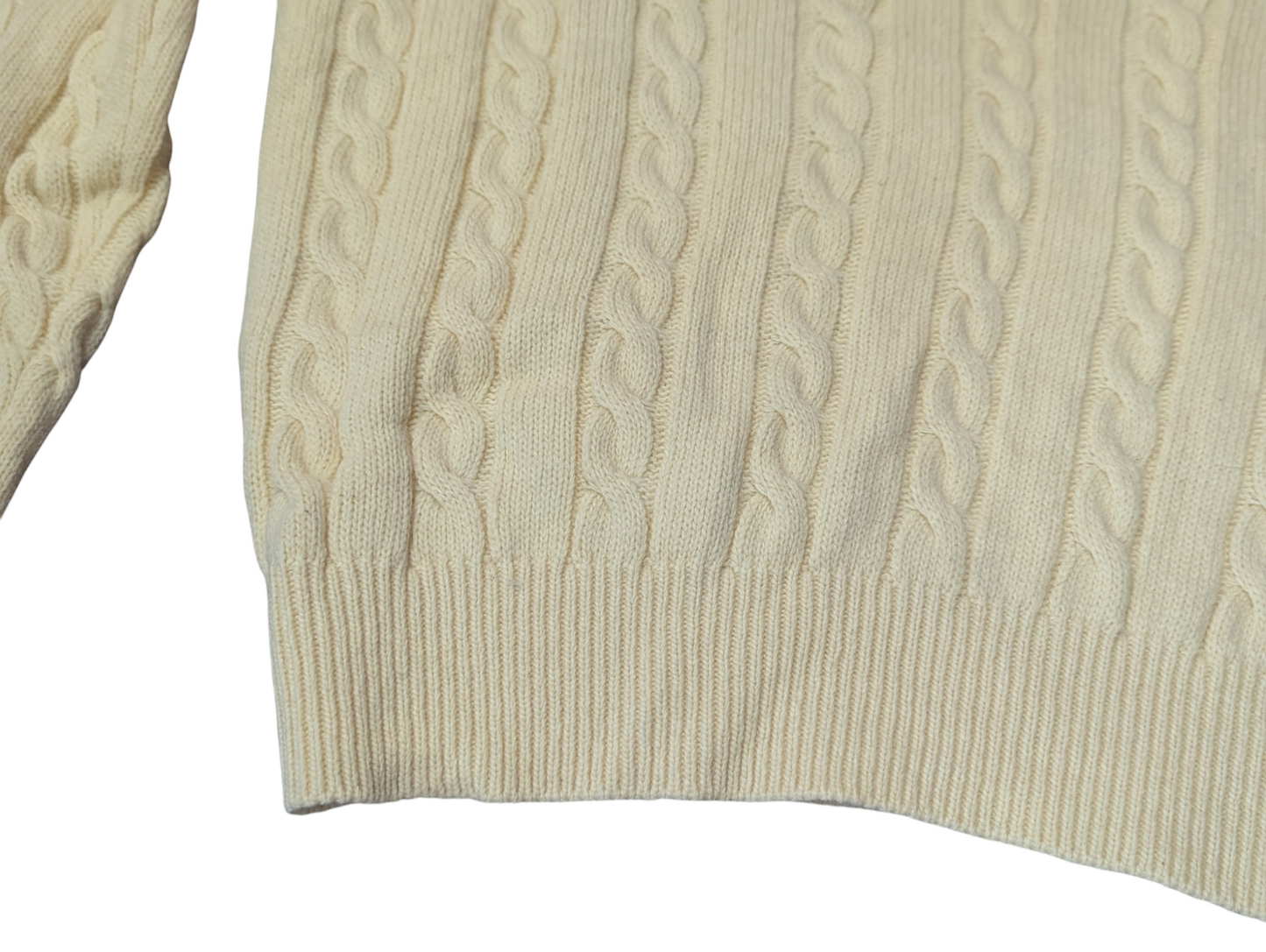 Ahead Preloved Cream Wool Cable Knit Jumper Medium
