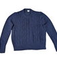 J Crew Preloved Navy Crew Neck Cable Knit Jumper Large
