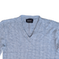 Jantzens Vintage Baby Blue Cable Knit V-Neck Sweater Small