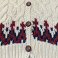 Nordic Vintage Cable Knit Hooded Cardigan Small