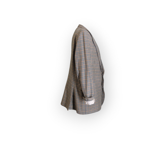 Aitken and Niven 'Magee' Tailored Plaid Check Brown and black Blazer 44"