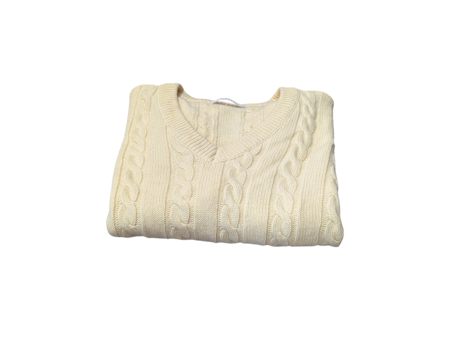 Ahead Preloved Cream Wool Cable Knit Jumper Medium