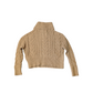Banana Republic Preloved Tan Cable Half Zip Knit Funnel Neck Small