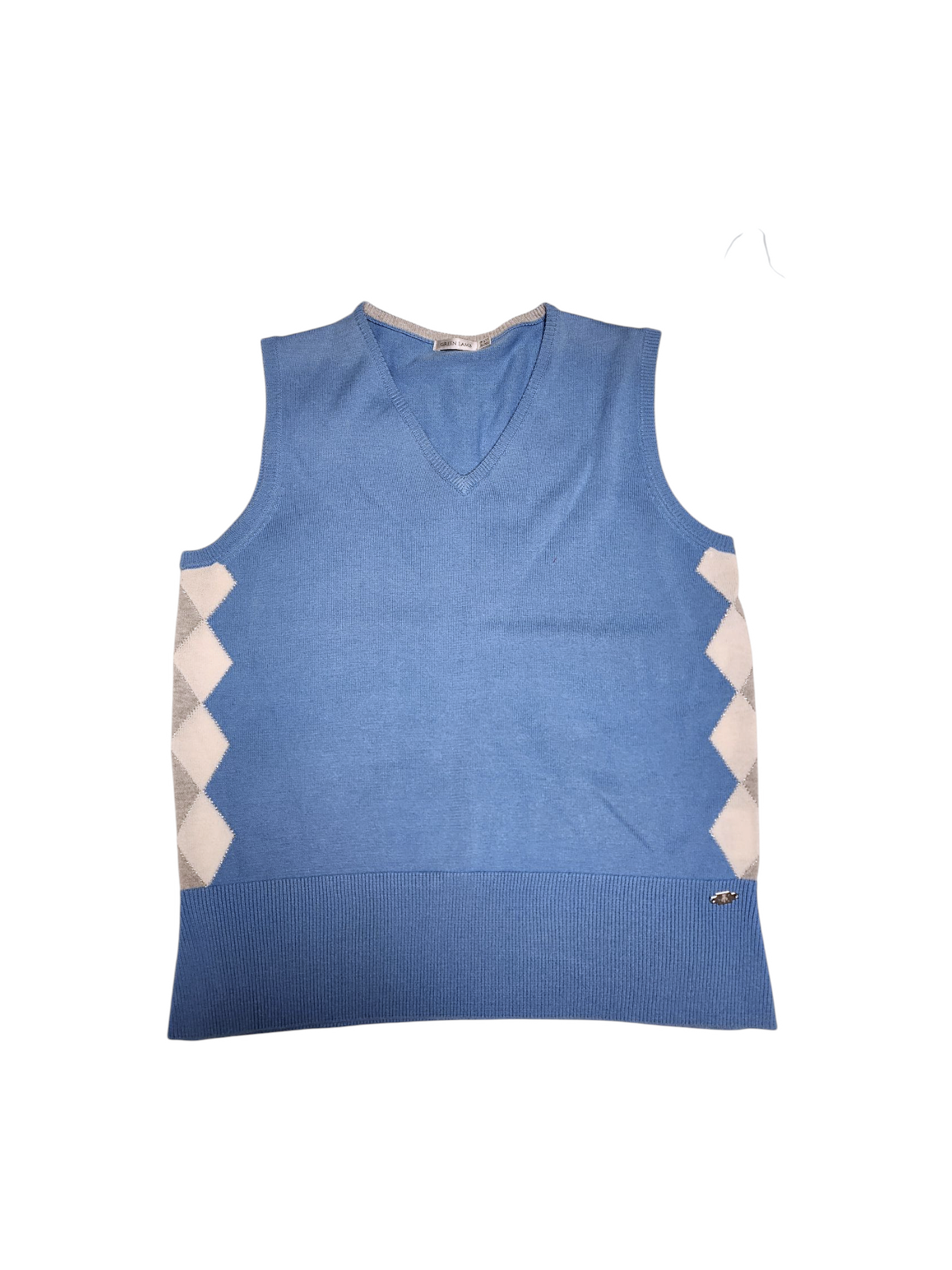 Vintage - Green Lamb - Golf Vest - Blue - V-Neck - Medium