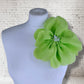 8.5" Lime Green Flower Corsage Handmade Recycled Material, Hair Slide