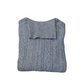 'Giordana'Vintage Grey Cable Knit Polo neck Jumper Medium