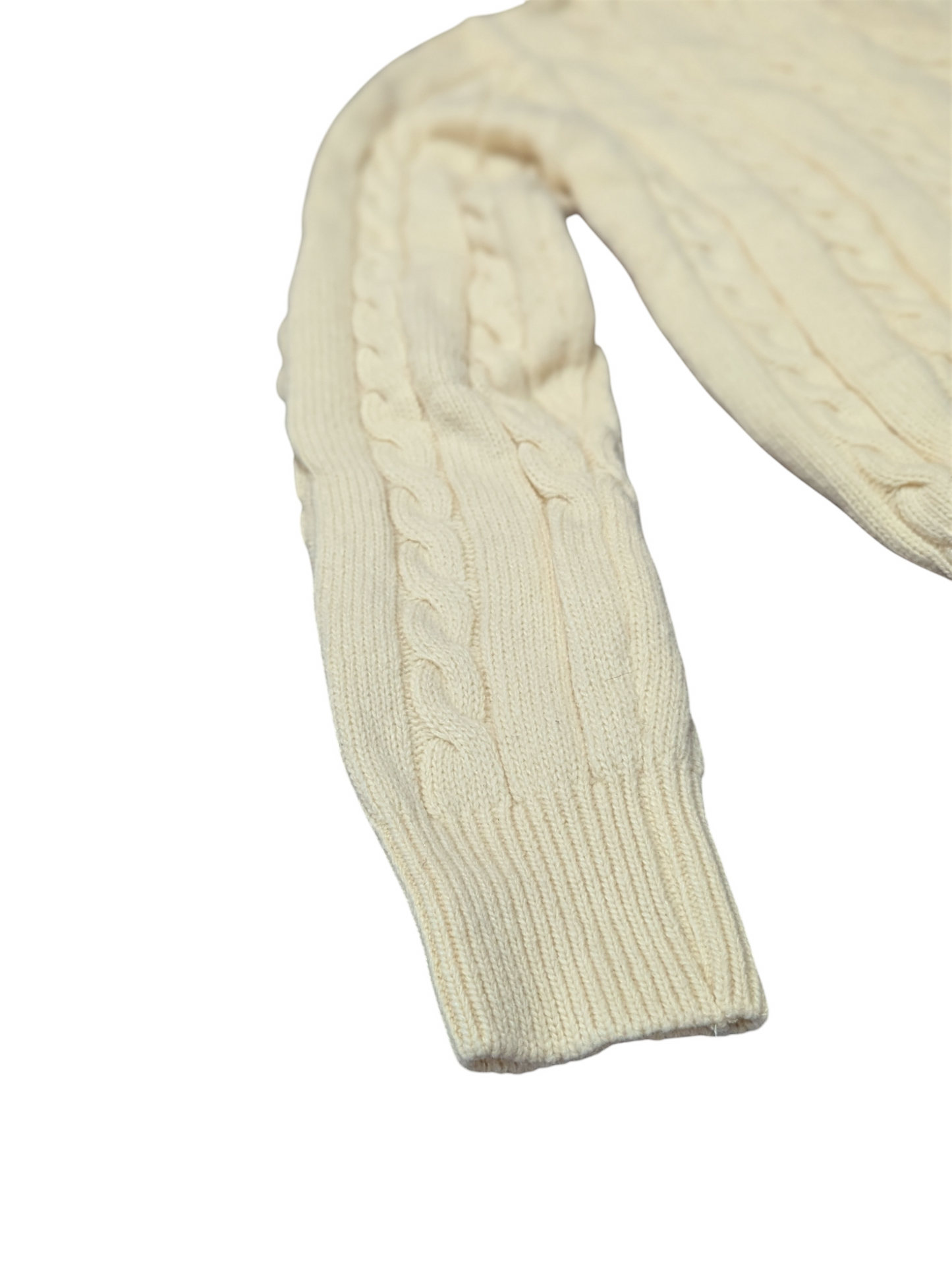 Ahead Preloved Cream Wool Cable Knit Jumper Medium