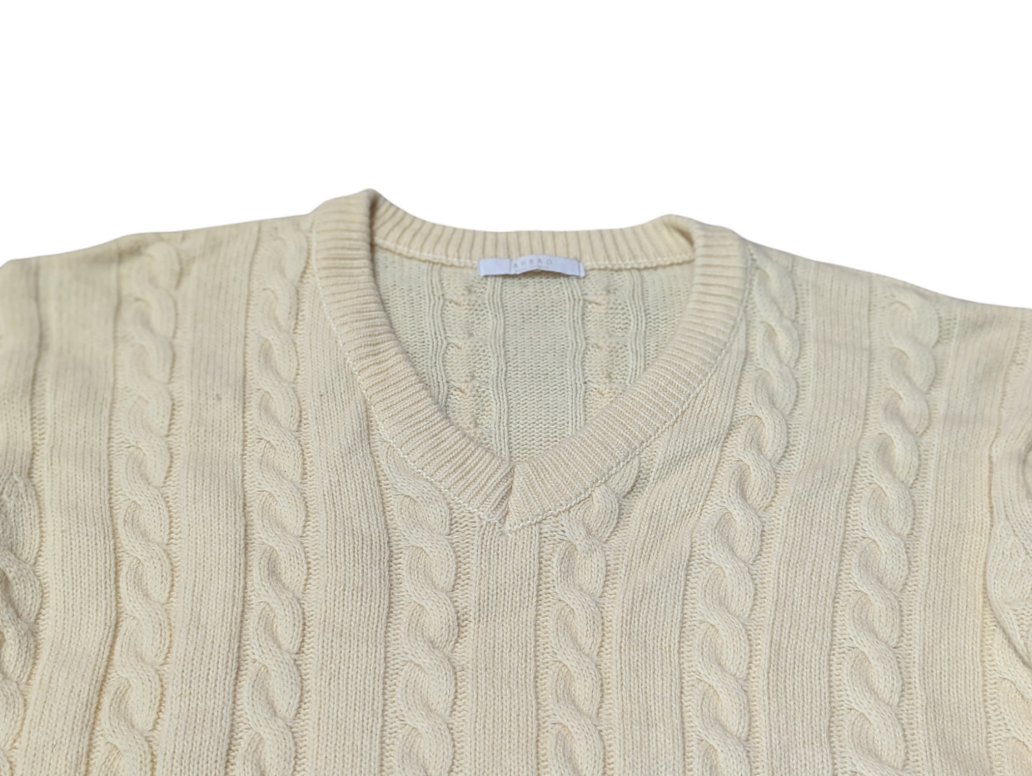 Ahead Preloved Cream Wool Cable Knit Jumper Medium