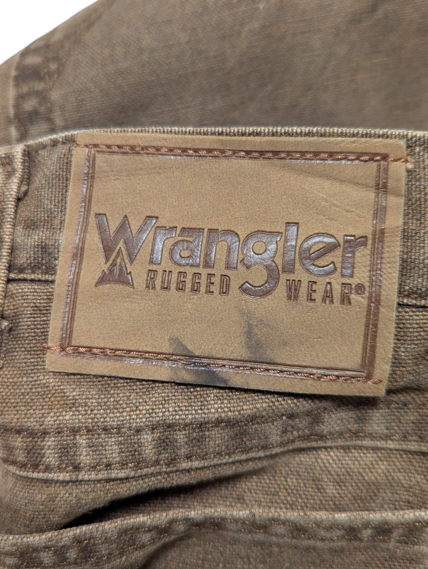 Wrangler Tan Fleece Lined Workwear Baggy Straight Leg Tan Fleece Lined Jeans 42"
