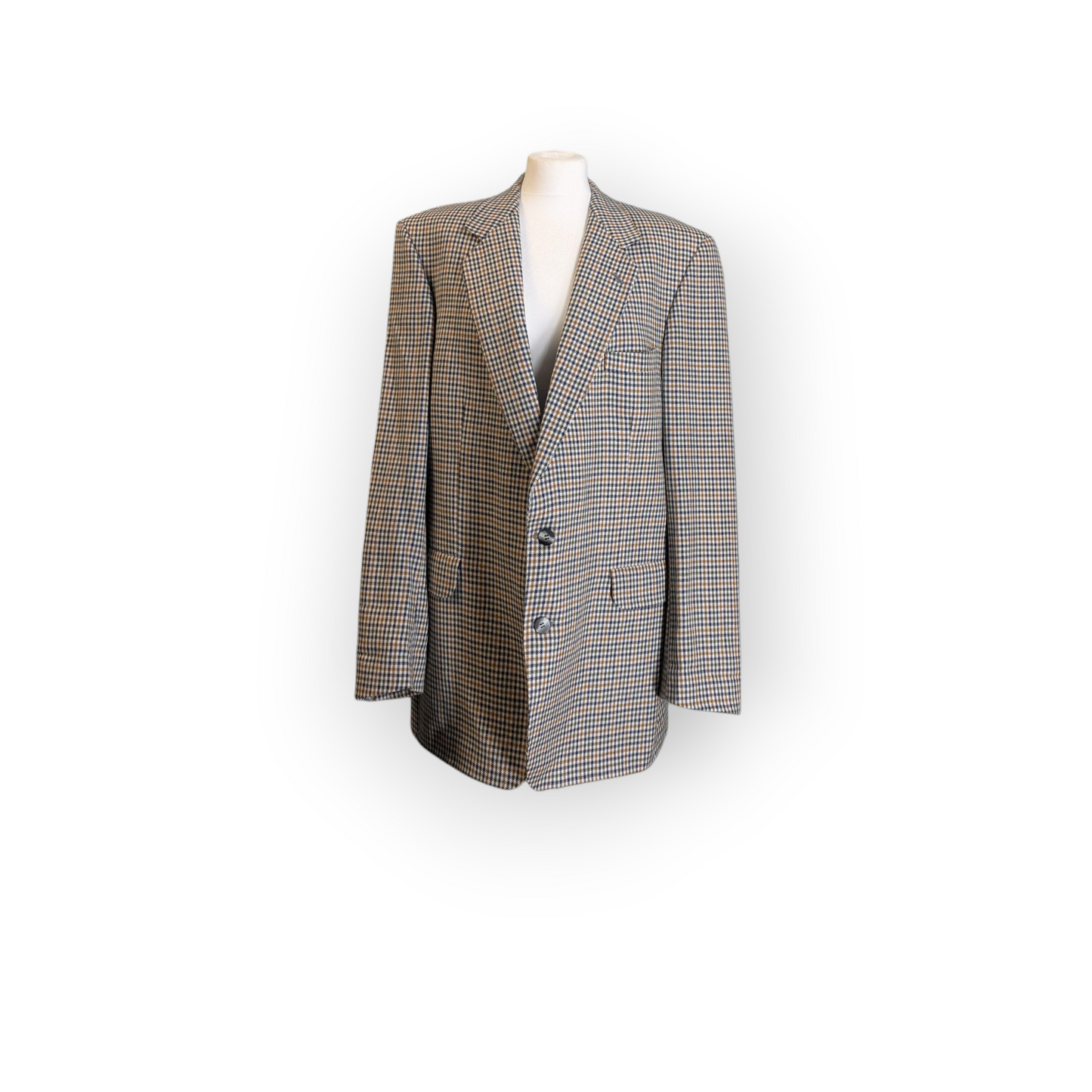 Aitken and Niven 'Magee' Tailored Plaid Check Brown and black Blazer 44"
