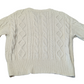 Beauty & Youth Cream Split Crew Neck Cable Knit Jumper Medium