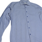 Preloved - TM Lewin - Blue & White Dress Shirt - Double Cuff Sleeve - Medium