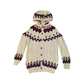 Nordic Vintage Cable Knit Hooded Cardigan Small