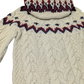 Nordic Vintage Cable Knit Hooded Cardigan Small