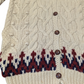 Nordic Vintage Cable Knit Hooded Cardigan Small