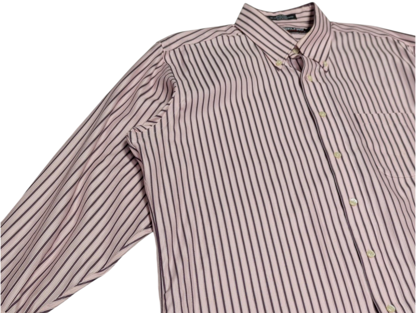 Preloved - Kirkland Signaure - Burgandy & Pink Stripe Shirt - Long Sleeve Shirt - XLarge