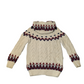 Nordic Vintage Cable Knit Hooded Cardigan Small