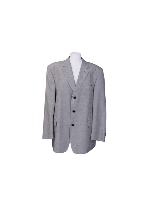 Vintage Black& White Dogtooth Single Breasted Blazer 48" (L/XL)