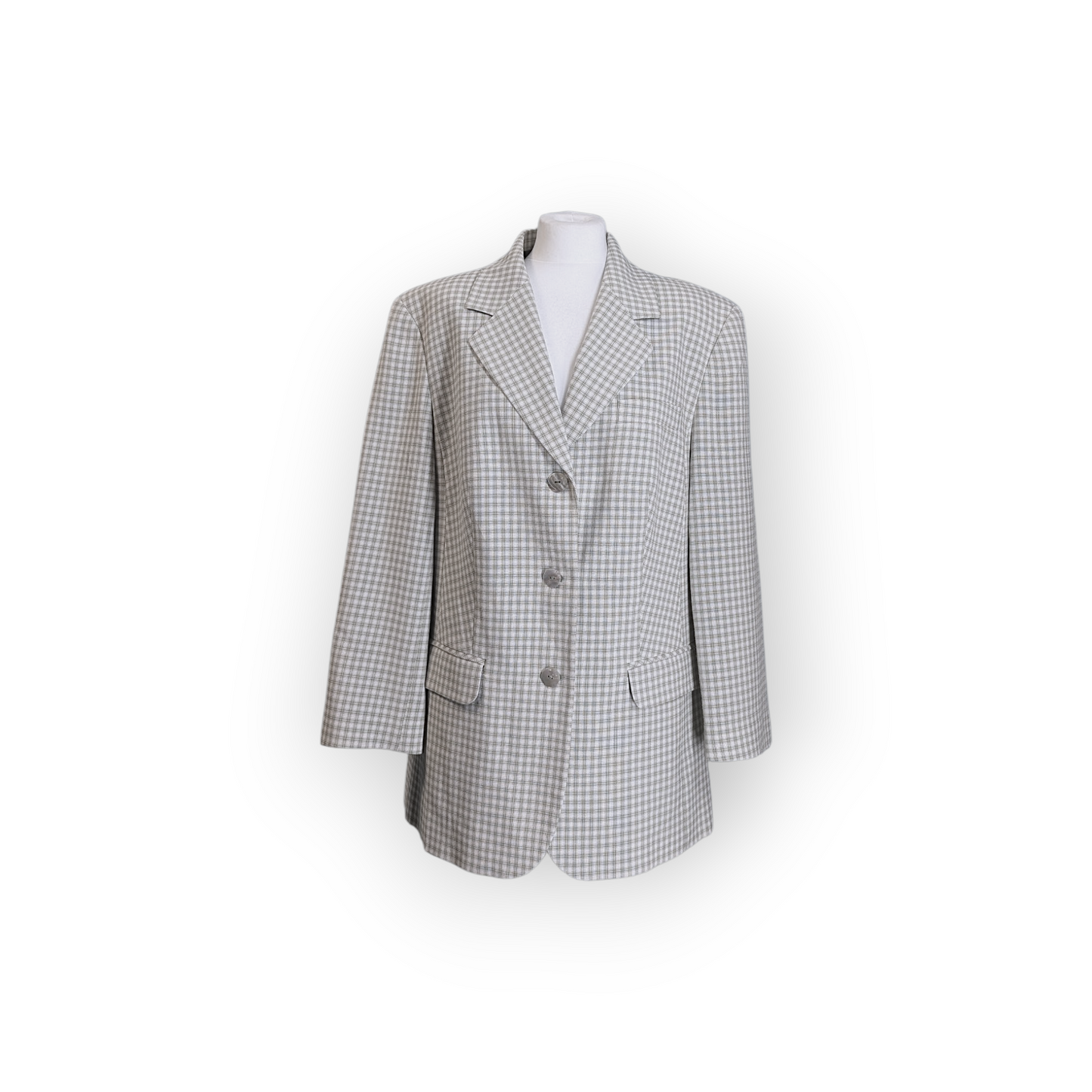 Vintage 'C&A' Light Summer Check Plaid Blazer 44"