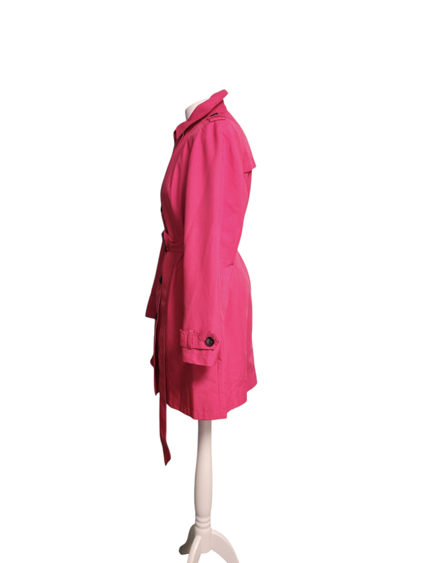 Preloved M&S Hot pink belted trench coat mac UK16
