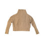 Banana Republic Preloved Tan Cable Half Zip Knit Funnel Neck Small