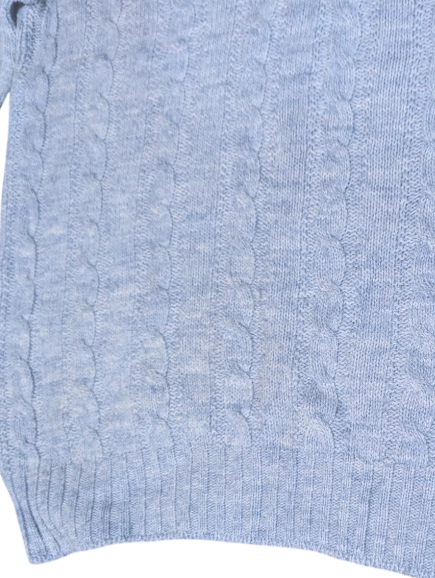 Jantzens Vintage Baby Blue Cable Knit V-Neck Sweater Small