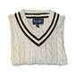 Britches Vintage Sand V-Neck Cable Preppy Knit Jumper XXL