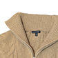 Banana Republic Preloved Tan Cable Half Zip Knit Funnel Neck Small