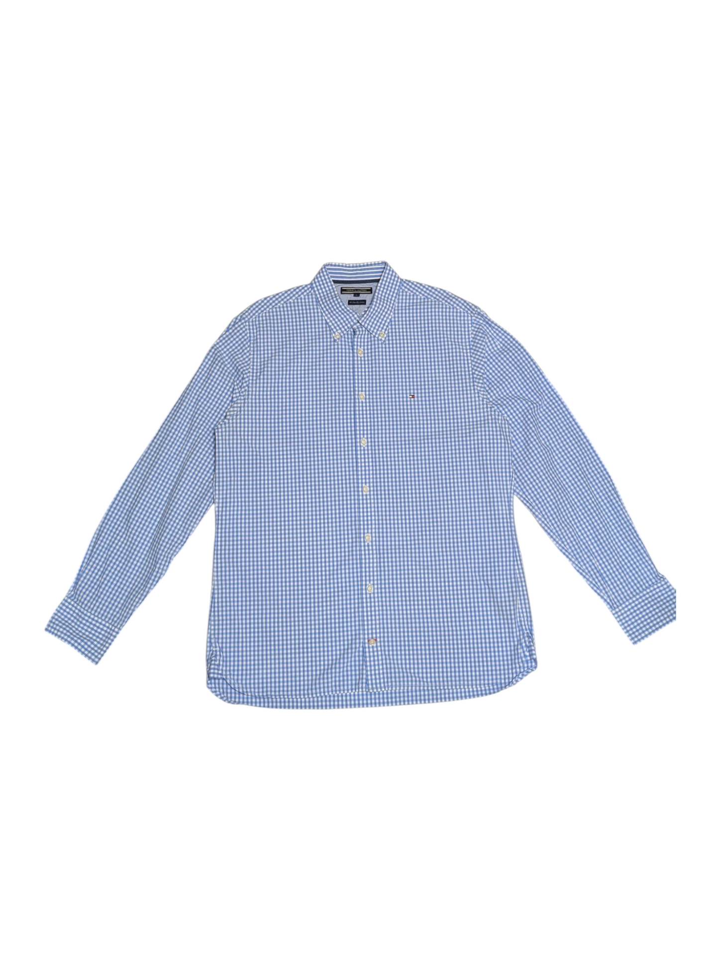 Preloved - Tommy Hilfiger - Blue & White Gingham Shirt - Long Sleeve - Large