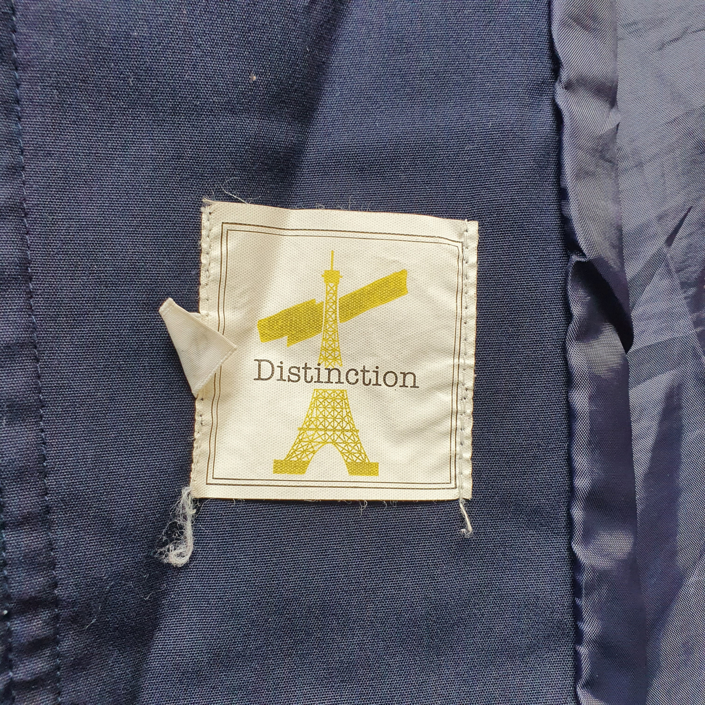 Vintage Navy 'Distinction' Oversized Trench Coat - Large