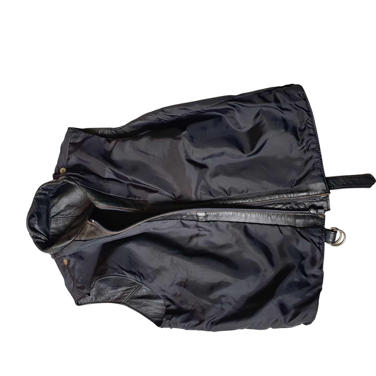 Vintage 'Peter Caine' Leather Sleeveless Biker Jacket - Medium