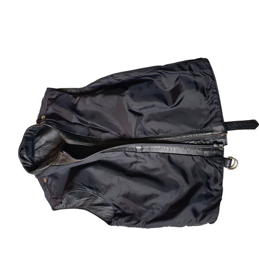 Vintage 'Peter Caine' Leather Sleeveless Biker Jacket - Medium