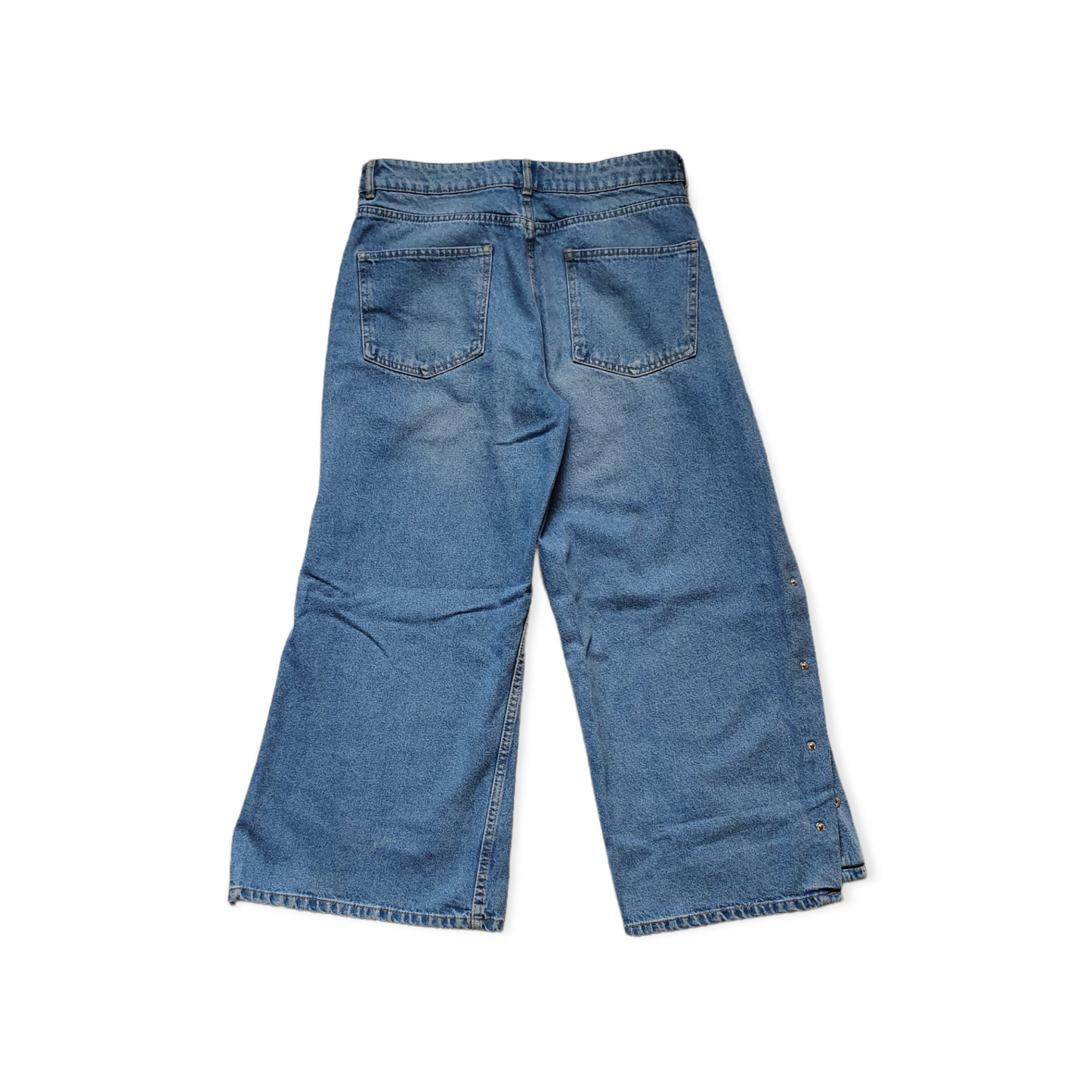 Zara Side Split Popper High Waist Baggy Jeans W30