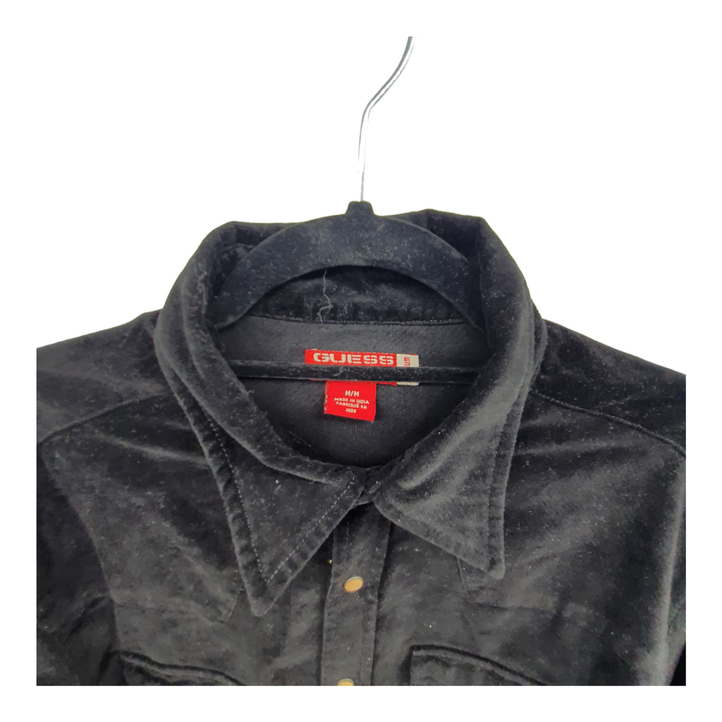 Vintage - Guess - Black Velvet Style- Western shirt - 100% cotton - Medium