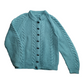 Handmade knitted cable knit Teal Cardigan - S/M 42"