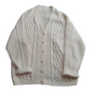Handmade knitted Aran Cream Knit  Cardigan - M/L 46"