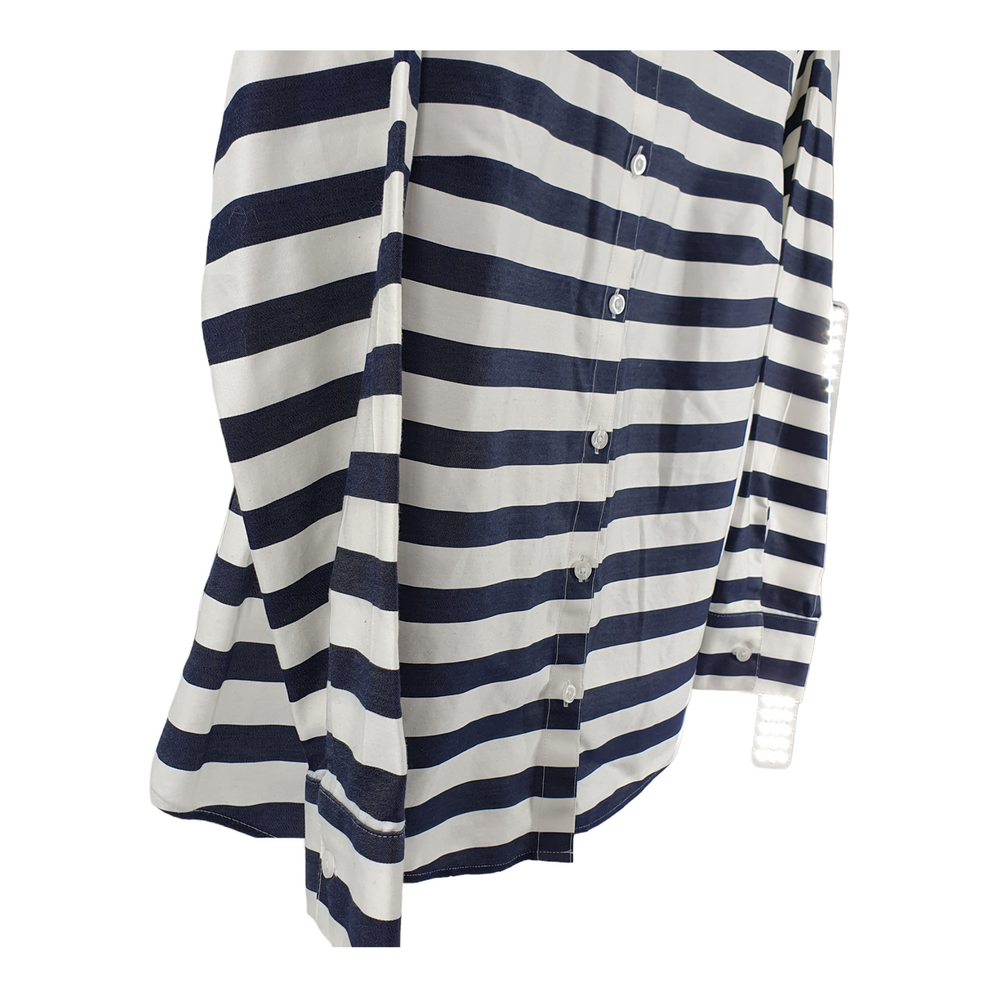 Preloved - Chicos  - Vertical Blue & White Stripe Shirt - Medium
